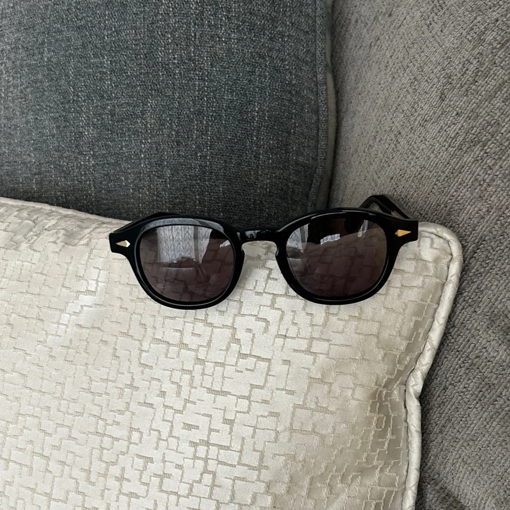 Eyeleos Black Sunglasses with Gold Accents. Large size men or women